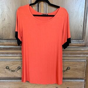 Vibrant Orange and Black Women's Tee